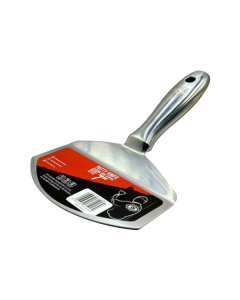 Olejnik one-piece stainless steel stucco knife with rounded bucket blade