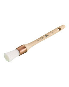 Professional L'Outil Parfait cleaning round brush from xbau, featuring durable nylon bristles and a natural wooden handle.