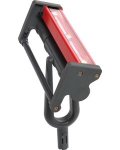 Professional LED inspection light with 3 spot beam bulbs for checking wall and ceiling finishes, shown with charger and extension pole mount at xbau.