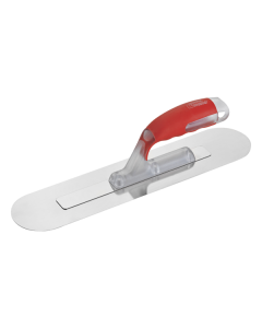 Professional decorative trowel featuring an extra soft, flexible stainless steel blade with rounded edges and a lightweight polycarbonate frame.