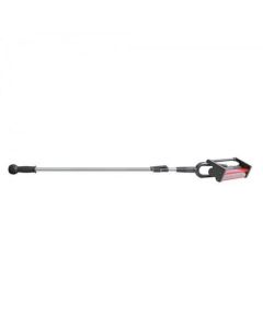 Professional cordless ERGOLISS low angle LED inspection lamp mounted on a 1.5 to 3 meter telescopic extension pole, used for detecting surface imperfections.