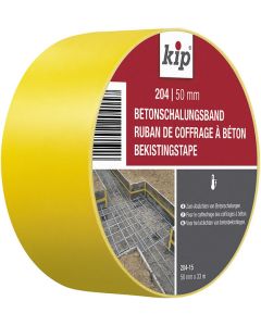 A roll of Kip® 204 concrete formwork tape, featuring its soft PVC construction designed for heavy-duty sealing of formwork joints during concrete casting.