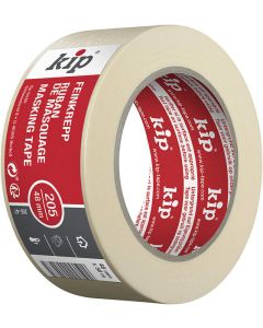 A roll of Kip® 205 MASKING-TEC® PREMIUM masking tape, showing its lightly creped paper texture designed for high-performance indoor masking on smooth and uneven surfaces.