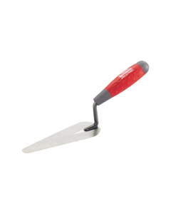 Tempered steel hand tool with varnished blade and ergonomic bi-material handle