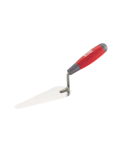 Professional Italian-style cat tongue trowel from xbau, featuring a flexible stainless steel blade and an ergonomic bi-material handle for precision masonry and detail finishing.