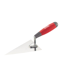 Professional PAR-2113 cat tongue trowel featuring an Italian-shape stainless steel blade and an ergonomic bi-material handle for precision masonry and decorative work.