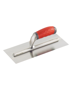 Drywall and masonry trowel 280x120 mm with tempered steel blade, aluminium frame, and ergonomic bi-material handle