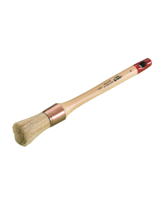Professional L'Outil Parfait all-purpose round brush from xbau, featuring a mix of natural and synthetic bristles and a high-quality varnished wooden handle.