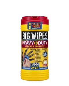 BIG WIPES HEAVY DUTY PRO+ dual-sided cleaning wipes, tube of 100
