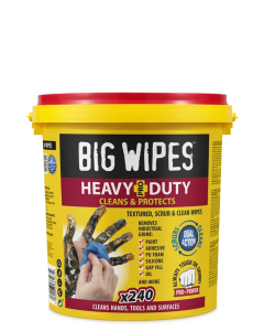 BIG WIPES HEAVY DUTY PRO+ dual-sided cleaning wipes, bucket of 240