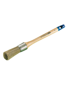 Professional round sash brush from xbau, featuring a premium blend of natural and synthetic bristles optimized for acrylic paints, complete with a durable varnished wooden handle for precision work.