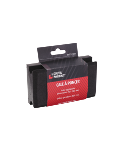 Professional mono-bloc sanding pad made of polyurethane foam, featuring beveled edges and longitudinal notches for an ergonomic grip.