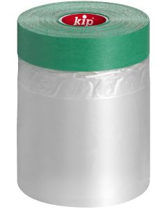 Kip® 3377 WASHI-TEC® EXTRA STRONG masker, featuring fiber-reinforced green Washi tape integrated with a statically charged PE film for large-area protection during heavy-duty plastering.