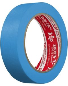 A roll of Kip® 3508 SMOOTH-TEC® PREMIUM masking tape, showcasing its thin, high-performance paper construction designed for precision edges on smooth interior and exterior surfaces.