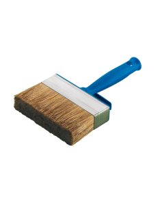 Stain flat brush with natural and synthetic bristles and plastic handle, suitable for acrylic paints