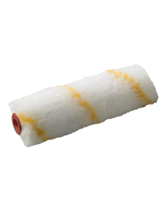 Professional 110 mm POLYGOLD 12 non-drip mini roller from xbau, featuring 12 mm polyamide fiber for high covering power and a grained texture finish with solvent-based paints.