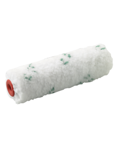 Professional 110 mm non-drip microfiber paint roller from xbau, featuring a 10 mm nap for high paint absorption and a medium-smooth covering on interior surfaces.