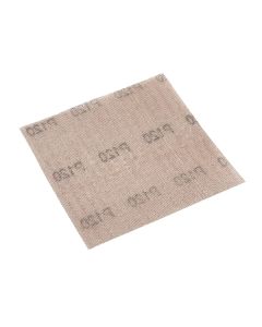Professional 20x20 cm sanding mesh for flat sanders, featuring an open-pore structure for high-performance dust extraction and anti-clogging finishing.