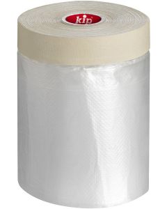 Kip® 3832 MASKING-TEC® STANDARD masker, showing a roll of professional lightly creped masking tape attached to an environmentally friendly PE film designed for efficient large-area protection.