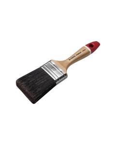 Professional L'Outil Parfait flat brush from xbau featuring a high-quality mix of natural and synthetic bristles, a stainless steel ferrule, and a varnished wooden handle.