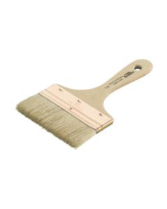 Professional varnish brush featuring a synthetic bristle mix, a stainless steel ferrule, and a varnished wooden handle, designed for acrylic paints by xbau.