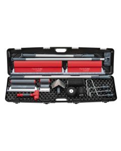 Professional 12-piece xbau TAPING & FINISHING kit featuring Parfait'Liss and DécoLiss smoothing blades, coating rollers, and telescopic extension poles in a heavy-duty transport case.