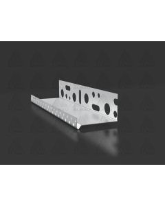 Natural aluminum base profile with an integrated drip ledge, used for the horizontal alignment and base protection of thermal insulation boards in ETICS systems.