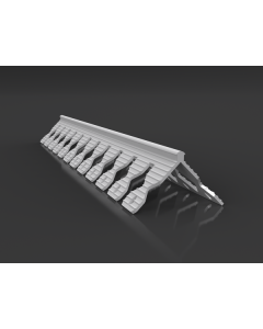 Xbau PVC arch corner profile featuring a segmented, flexible design for reinforcing and shaping curved masonry and plasterboard arches.