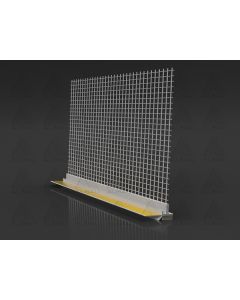 Albau window reveal profile for ETICS, featuring a welded glass fiber mesh and protective lip, available in white and anthracite for 6mm or 9mm plaster layers.