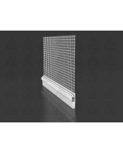 Xbau PVC window sill connection profile with integrated glass fiber mesh for draining water from the jamb and preventing cracks in the ETICS system.