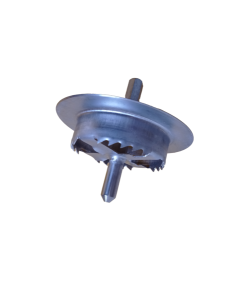 Professional metal cutter tool for counter-sunk anchor installation in EPS insulation, designed to create precise recesses for thermal bridge reduction.