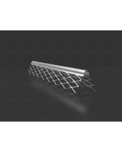 Galvanized steel corner profile for interior plastering, designed to create sharp 90-degree edges and provide mechanical reinforcement for 10mm thick plaster layers.