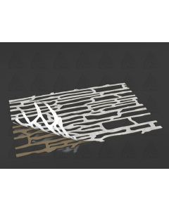 Xbau self-adhesive paper stencils for decorative plaster and paint applications, featuring a brick pattern on moisture-resistant cellulose paper for interior and exterior wall renovation.
