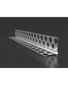 Albau galvanized steel drywall corner profile with a 3mm plaster depth, specifically designed for interior finishing on aerated concrete and decorative satin gypsum putty applications.