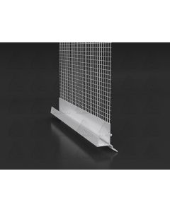 Xbau PVC base profile for 12.5mm external boards in ventilated facades, featuring a thermally welded glass fiber mesh and a hidden drip edge for superior water drainage.