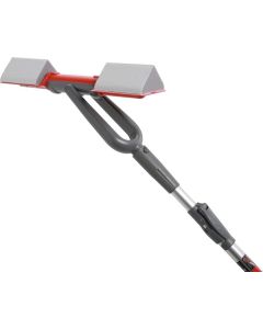 Professional dust-free extendable corner sander featuring a 9 cm x 42 cm sanding head and a 2-meter telescoping pole for high-reach wall and ceiling angles.