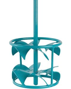 Collomix DLX high-shear mixing paddle featuring a dual-blade turbine design for rapid, lump-free homogenization of self-leveling floor compounds and thin-set mortars