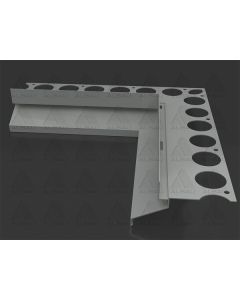 Xbau 90-degree inside corner element for BD20 40 DRIP PLUS balcony and terrace profiles, available in brown and grey aluminum finishes for seamless corner transitions.