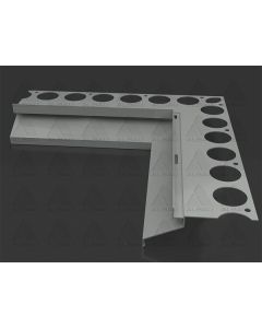 Xbau 90-degree inside corner element for BD 40 DRIP balcony and terrace profiles, available in anodized silver, brown, grey, and anthracite aluminum finishes.