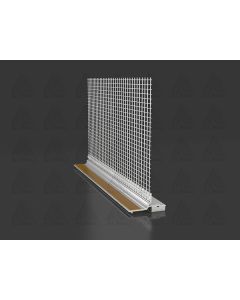 Xbau 3D window reveal profile with integrated glass fiber mesh for three-directional movement compensation in ETICS thermal insulation systems.