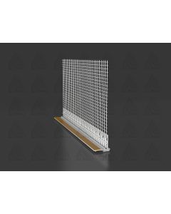 Xbau 3D window reveal profile with integrated glass fiber mesh for three-directional movement compensation in ETICS thermal insulation systems.