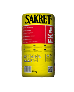 SAKRET FK Plus C1TE grey tile adhesive applied to a stable mineral substrate for indoor and outdoor tiling.