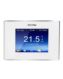 Warmup 4iE Smart WiFi energy monitor thermostat with touchscreen interface and SmartGeo technology at xbau.