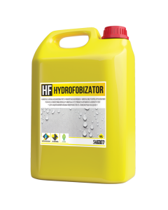 SAKRET hydrophobizing agent being applied to a mineral brick wall to create a water-repellent barrier that protects against rain and dirt.