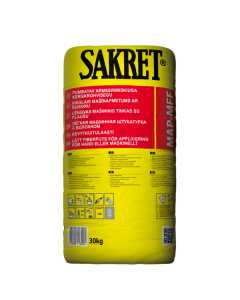 Lightweight SAKRET lightweight plaster being applied to a mineral substrate for thermal insulation and structural finishing on both interior and exterior walls.