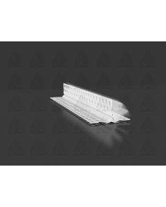 A flexible universal PVC corner bead designed for both internal and external angles, featuring a central hinge for crack prevention in complex plasterboard joints.