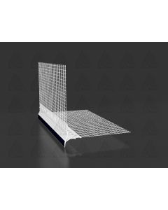 Xbau PVC drip-nose bead with integrated glass fiber mesh, designed for superior water drainage and edge protection on window and door soffits in ETICS systems.