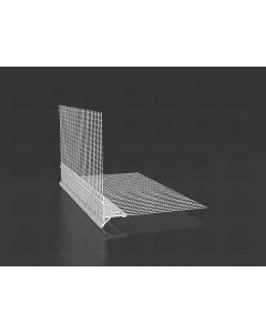 PVC dripnose starter bead with integrated reinforcement mesh, designed as a non-oxidizing, thermal-bridge-free alternative to aluminum starter tracks in ETICS insulation systems.