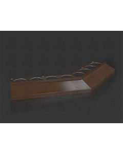 Xbau B 40 MAXI 135° outside corner for balcony and terrace drainage profiles, available in natural, anodized silver, brown, grey, and anthracite finishes.