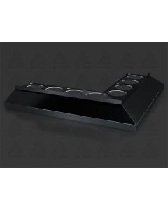 Xbau 90-degree outside corner element for B 40 MAXI balcony and terrace profiles, available in natural, anodized silver, brown, grey, and anthracite finishes.